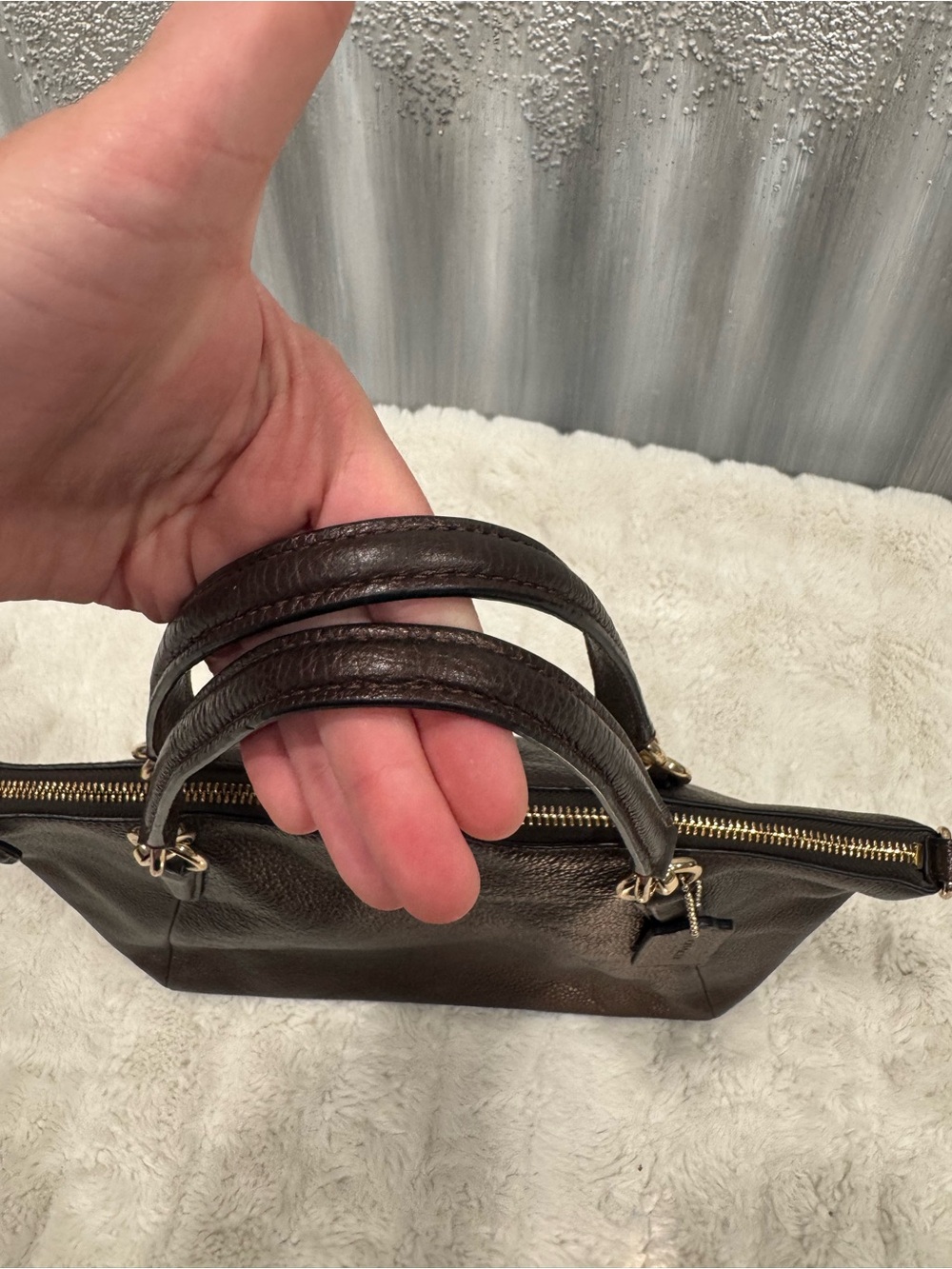 Coach Kelsey Oxblood Pebbled Satchel in Bronze - Picture 4 of 9